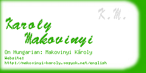 karoly makovinyi business card
