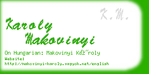 karoly makovinyi business card